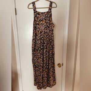 Floral Sleeveless Fall Jumpsuit